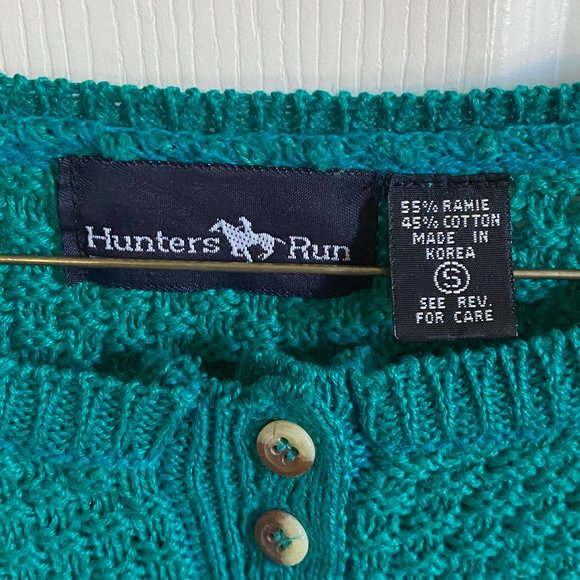 VINTAGE: Hunters Run Teal Green Sweater - Picture 2 of 3